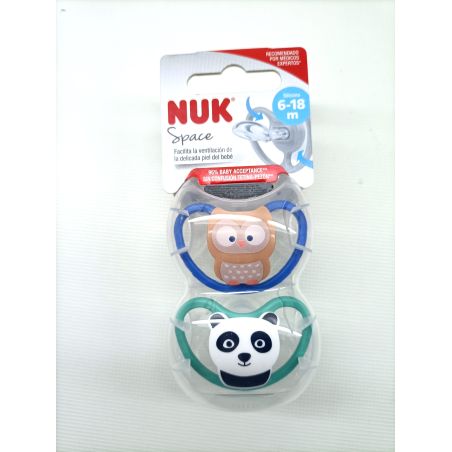 CHUPETE SILICONA NUK SPACE 6 - 18 MESES 2 UNIDAD
