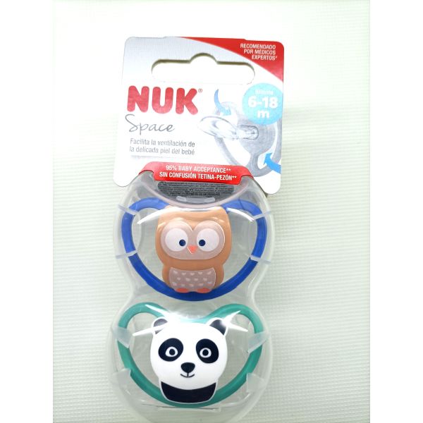 CHUPETE SILICONA NUK SPACE 6 - 18 MESES 2 UNIDAD