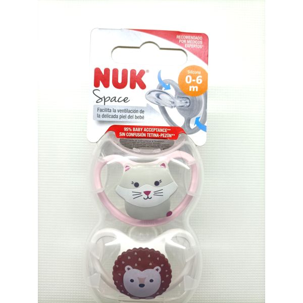 CHUPETE SILICONA NUK SPACE 0 - 6 MESES 2 UNIDADE