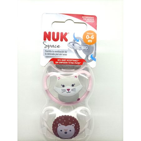 CHUPETE SILICONA NUK SPACE 0 - 6 MESES 2 UNIDADE