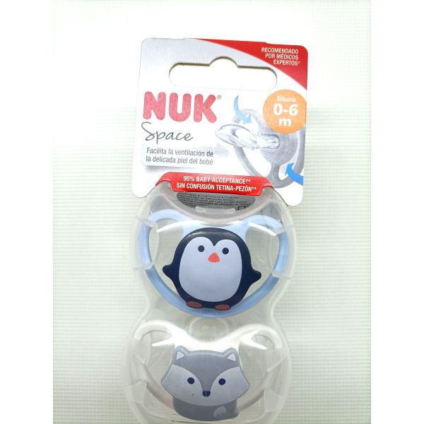 CHUPETE SILICONA NUK SPACE 0 - 6 MESES 2 UNIDADE