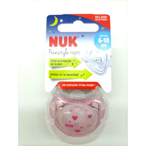 CHUPETE SILICONA NUKF FREESTYLE NIGHT 6-18 M 1 U