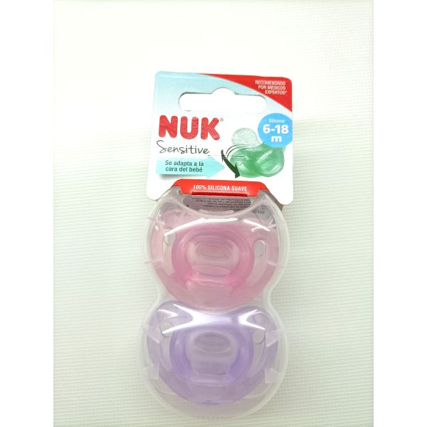 CHUPETE SILICONA NUK SENSITIVE 6 - 18 MESES 2 UN