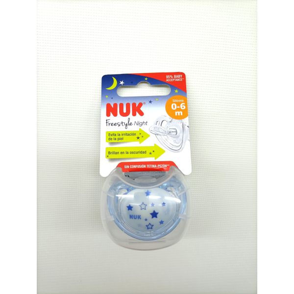 CHUPETE SILICONA NUKF FREESTYLE NIGHT 0-6 M 1 U