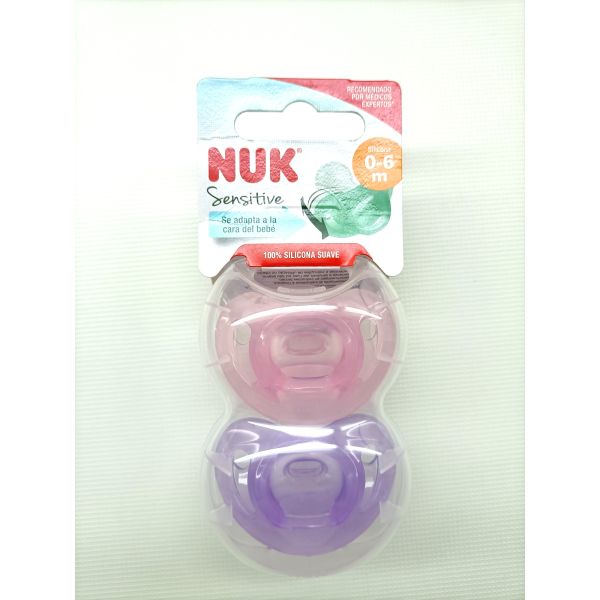 CHUPETE SILICONA NUK SENSITIVE 0 - 6 MESES 2 UNI