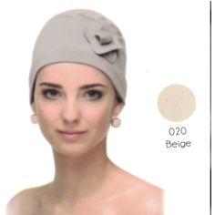 GORRO FLOR BEIGE